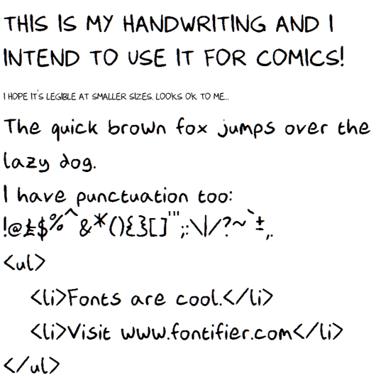 My handwriting turned into a font